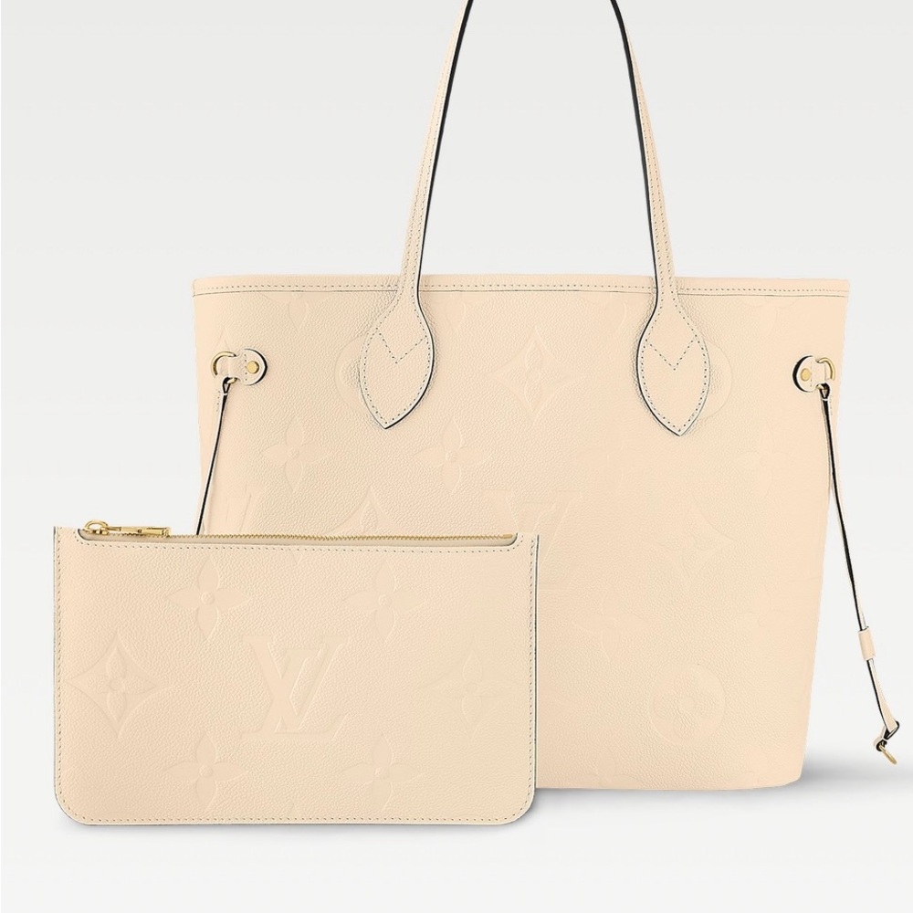 BRAND NEW Louis Vuitton Neverfull MM Monogram Empreinte Cream Leather Tote Bag - Picture 16 of 16